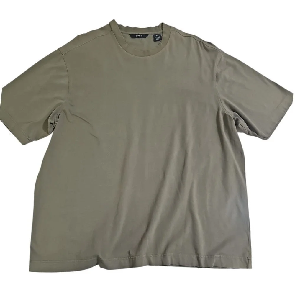 Axis LA Premium Olive Green Cotton Crew Neck‎ T-Shirt Casual Basic Tee XL